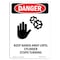 Signmission OSHA Sign, Keep Hands Away Until, 7in X 5in Decal, 5" W, 7" L, Portrait, Keep Hands Away Until OS-DS-D-57-V-1671 - alternate 1